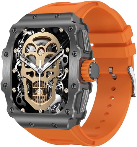 Militär Smartwatch Herren mit Telefonfunktion für Android iOS 1.95 Zoll AMOLED Touchscreen Fitnessuhr Blutdruck Herzfrequenz Schlafmonitor IP68 Wasserdicht Outdoor Sportuhr Langer Akku 123 Sportmodi