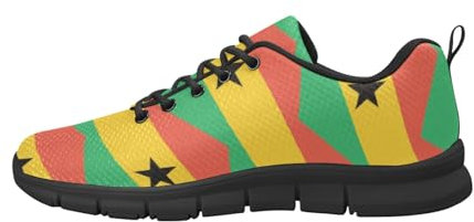 IFCXA Herren-Laufschuhe, Ghana-Flagge, leicht, atmungsaktiv, modischer Sneaker, mehrfarbig, 38 EU