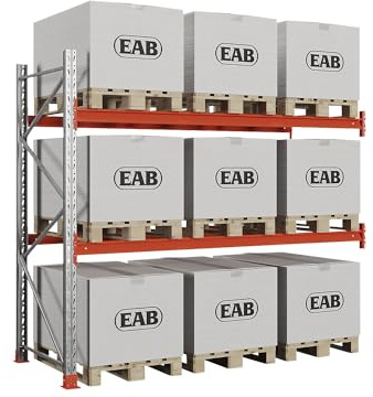 Kaiser + Kraft Palettenregal Space | Verzinkt/orange, HxBxT 2500 x 2840 x 1100 mm, Fachlast 3000 kg, Anbauregal