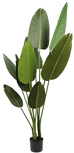 Künstlicher künstlicher Bananenbaum, künstliche Palme mit Blumentopf aus Kunststoff, künstliche Pflanze für drinnen und draußen