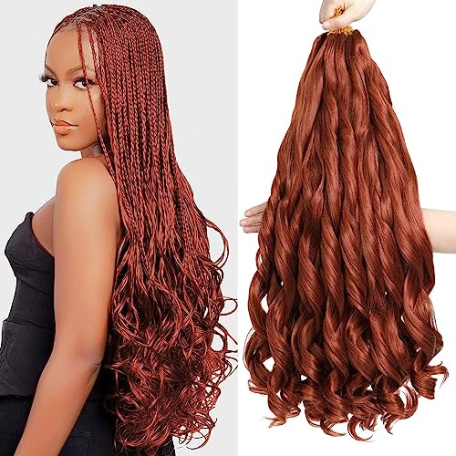8 Packs Curly Braiding Hair Crochet Braids Hair Extensions for Crochet Braiding (350#, 22 inch)