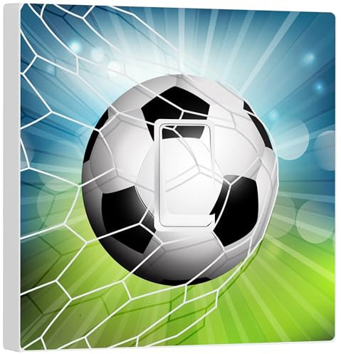 Football Soccer Ball Sports Light Switch Vinyl Sticker Skin Cover, Boys Bedroom Decor