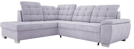 Ecksofa LOTTA In Hochwertigem ASTI Stoff, Mit Schlaffunktion, Geräumigem Stauraum Und Eleganter Polsterung Für Das Wohnzimmer, Maße 258x212cm, Anordnung der Möbel Linksseitig Farbe: ASCHGRAU