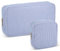 Huiguli 2 Pièces Trousse de Toilette en Velours Côtelé, Trousse de Maquillage, Trousse Cosmétique de Voyage Multifonctionnelle, Sac de Toilette pour Femmes Fille (Bleu Ciel)