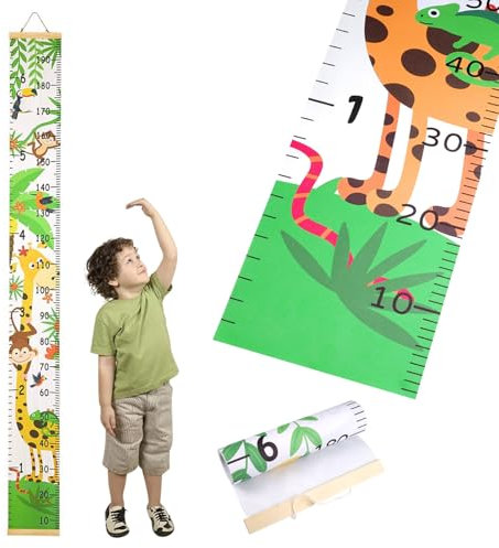 Kinder Messlatte 200cm X 20cm, Hängendes Größentabelle Kinder Waldtier Kindermesslatte Klare Fuß- und Zentimeterskala