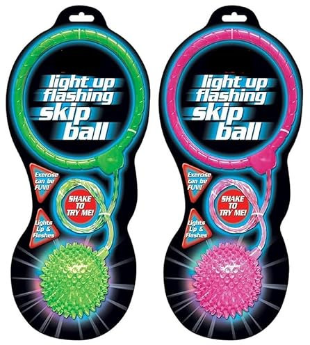 Unibos | 2X Light Up Flashing Ankle Skip Ball Kids Skipping Toy-Ankle Skipper Rope Hula | Skipping Toy For Outdoor Game Beach Party, Kids Party, Summer Game