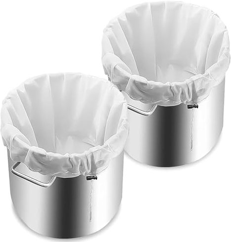 MaoNativey 2 Stück Filterbeutel Brew Bag, 66 * 55cm Mesh-Siebbeutel Getreidebeutel,Pressbeutel Wiederverwendbar Braubeutel für Heimbrauen Apple Cider Cold Brew Hop Sieb Kordelzug Tasche