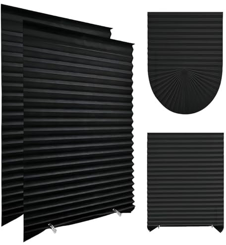 Persianas opacas sin perforar, 2 unidades, 150 x 60 cm, persianas adhesivas con clips, cortinas opacas y aislantes del calor, cortinas de privacidad autoadhesivas para el hogar, dormitorios, cocinas y