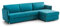 Talamo Italia - Sofa mit Halbinsel Ubalda, Ecksofa für Wohnzimmer, gepolstert, Abnehmbarer Bezug, 100% Made in Italy-Qualität, 260x160 h90 cm, Hellblau