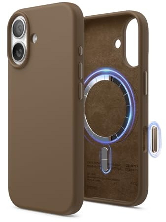 elago Magnetische Silikon hülle für iPhone 17 – MagSafe-kompatibel, Premium-Liquid-Silikon, Stoßfest, Schlankes Schutzcase (Braun)