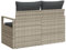 vidaXL Gartensofa 2-Sitzer mit Stauraum und Kissen Grau Poly Rattan