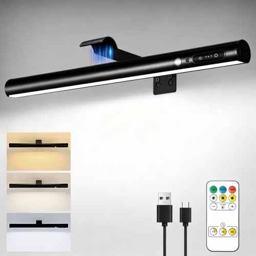 ENCOFT Rechargeable Picture Light, Magnetic Picture Lights for Wall | Motion Sensor Battery Picture Light 3 Temps & Dimmable, 5000mAh Wireless Wall Lights with Remote 40cm Black for Frame Gallery