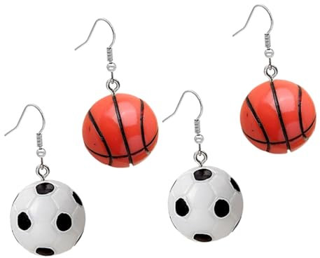 HEMOTON 2paare Sport Ohrringe Fußball Basketball Dangle Ohrringe Für Frauen Leichtgewichtige Schmuckstücke Für Sportliebhaber Für Festivals Und Alltag