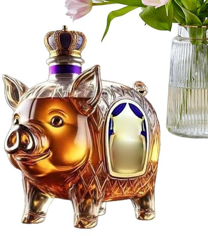 Uitseld Whiskey Bottle - Funny Animal Whiskey Decanter | Novelty Table Statue, Decorative Empty Liquor Bottle for Valentine's Day Christmas Birthday Father's Day