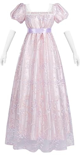 CR ROLECOS Empire - Abito da donna Regency Era da donna in stile vittoriano, con maniche a sbuffo
