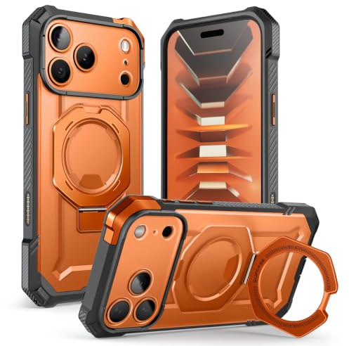 SUPCASE for iPhone 17 Pro Max Case with Kickstand (Unicorn Beetle Grip), [Camera Control Cover] [Compatible with MagSafe] [Military-Grade Drop Protection] Heavy Duty Magnetic Phone Case (Coral)
