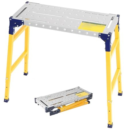 TT-YEC Plataforma De Andamio Profesional De Acero Inoxidable De Alta Resistencia, Ajustable En Altura, Capacidad De Carga 250 Kg, Reposapiés Con Ruedas Plegables.,A is 70cm long