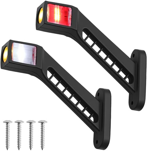 PROZOR 180mm LED Side Marker Lights for 10-30V Truck Trailer with E-Mark | High Brightness 3030 LEDs, IP65 Waterproof, Silicone Housing, Three-Sided Lighting for Truck Trailer Lorry RV Carava