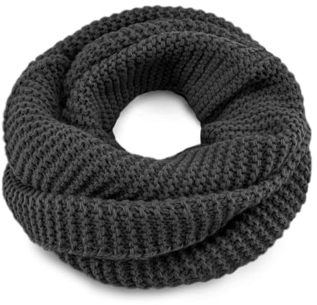 Neverless® Damen Loopschal Merino Wolle Grobripp Strickschal Schlauchschal Winterschal einfarbig Model 36946