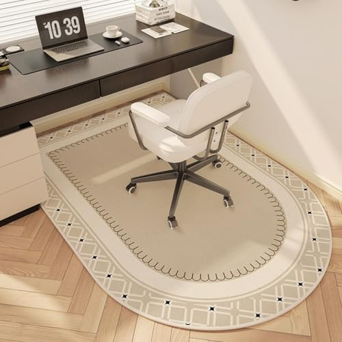 Odot Tapis Chaise de Bureau Antidérapant et Insonorisé Tapis Protection Sol Chaise Bureau Gaming Moderne pour Plancher de Bois, Carrelage, Parquet, Beige Kaki (Carreaux,80x120cm)