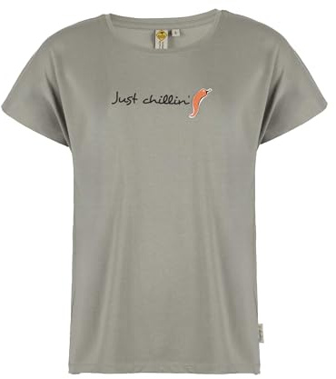ROADSIGN australia Damen T-Shirt mit Schriftzug, entspannter Schnitt, ideal für Freizeit und Homewear