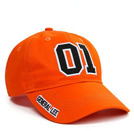 Nofonda Unisex General Lee Good OL’ Boy Cap, Baseball Mütze gesticktes Logo 01 Snapback Hut Cosplay Kostüm Zubehör - Orange