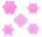 Cabilock Delicate5 stücke Weihnachten Spitze Presse Keksform Schneeflocke Embosser Ausstecher Backformen Gebäck Dekoration Werkzeug (Rosa)