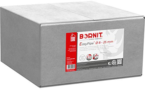 BORNIT EasyPipe Kabeldurchführung 8-25mm, nachträglich einbauen [DIN18533] | Kabeldurchführung wasserdicht Ringraumdichtung Mauerdurchführung Glasfaserkabel Kabel Hauseinführung Abdichtung Dichtung