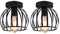 E27 Deckenleuchte Industrial Vintage Metall Sphärische Hängeleuchte Schwarz Lampenschirm Loft Retro Pendelleuchte LED Design Industrial Style (Schwarz -2pack)