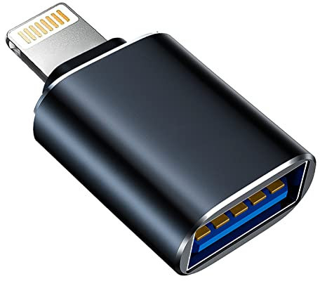 Apple Adaptateur Lightning vers USB pour appareil photo, câble USB 3.0 OTG pour iPhone/iPad pour connecter un lecteur de cartes, clé USB, disque U, clavier, souris, hubs, MIDI, Plug & Play