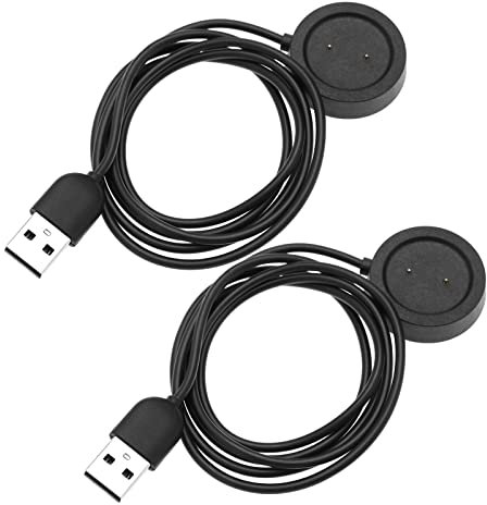 EMSea 2X Smartwatch USB Ladekabel Ersatzladegerät Dock Adapter 1M Länge Schwarz Kompatibel mit Huami Amazfit GTR/GTS/T-Rex/A1901/1909