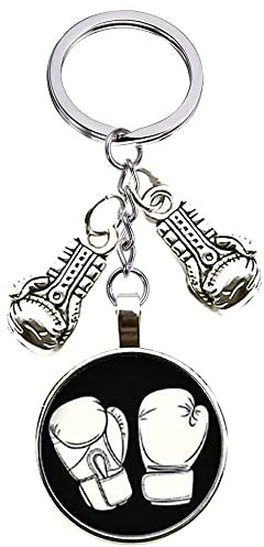 Porte-Clés Original, Boxe, Plusieurs Modèles au Choix, Gants de Boxe, Sport de Combat, Combattant, Porte Clef pour Homme ou Femme, Personnalisable, avec ou sans Prénom (Style 1)