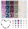 WINKIO Bunte Perlen zum Auffädeln, 1662 Stück Perlen für Ketten, 4/6/8/10mm Pearls mit Loch for Jewelry Making, Beading Beads für Armbänder Halskette Schmuckherstellung