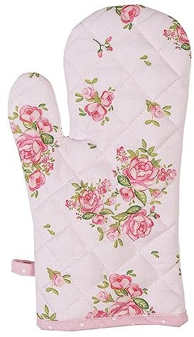 Clayre & Eef Kinderofenhandschuh 12x21 cm Rosa Baumwolle Rosen