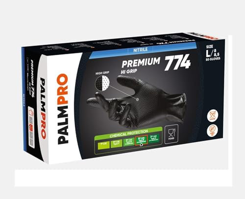 Guantes desechables de nitrilo negros Ico ESGN/XL extra grueso 0,16 mm talla XL