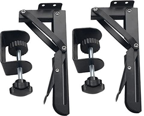 GRIRIW 1 Set Foldable Bracket Desktop Keyboard Clamp on Desk Drawer Black Foldable Keyboard Shelves Computer Extender for Desk Elbow Support Bracket Wrought Iron Extension Board Computer