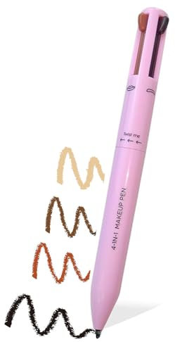iLamvie 4-In-1 Make-Up Stift: Eye Liner, Brow Liner & Highlighter, Wasserdicht All In One Auge Langanhaltender, Multifunktionaler Kosmetikstift