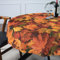 Tischdecke Stoff abwaschbar Tischtuch Tafeldecke pflegeleicht Lotuseffekt schmutz- & wasserabweisend für Indoor Outdoor Tischdecke Rund 140cm Schnittkante Herbst Ahorn
