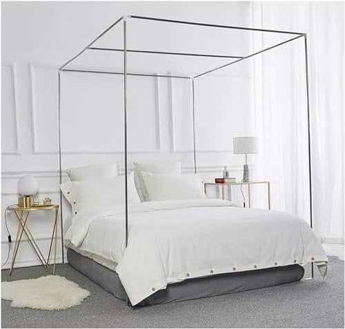 XENITE Moskitonetzhalter Vier Eckbett, Edelstahl Baldachin Moskitonetz Baldachin Rahmen, Gestell für Twin/Full/Queen/King Size/California King,22mm,1.8×2.2m Bed*1*