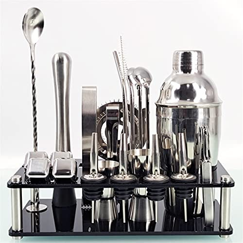 Bartender Kit 23-Piece Cocktail Shaker Set Of Stainless Steel Ice Stand For Mixed Drinks Martini Bar Tools