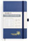 POPRUN Notizbuch A5 liniert, 120 GSM Papier für Frauen und Männer, 128 nummerierte Seiten, Hardcover mit Selbstklebenden Registerkarten und 8 Abreißblättern - Marineblau