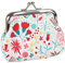Cuir Porte-Monnaie,Mini Porte-Monnaie Rétro à Fermoir,Porte-Monnaie Femme à Fermoir,Porte Monnaie Enfant Vintage à la Mode,Pochette à Bijoux Portable,Cadeau pour Filles,8 x 9 cm(Motif Floral)