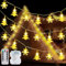 Guirnalda de Luces LED con Árbol de Navidad de Copos de Nieve 6M 40LED Cadena Luces Funciona con Pilas 8Modos Luces de Navidad Resistente al Agua para Interior y Exterior Jardín Fiesta Decoración