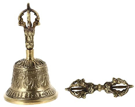 ULDIGI 1satz Handgefertigter Kupferglocke Und Dorje Vajra-glocke Für Buddhistische Zeremonien Stilvolle Deko Tragbar Und Langlebig Für Meditation Und Rituale