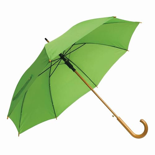 Preiswert&Gut Stockschirm Groß Ø103cm Damen & Herren Holzstange - Holzgriff - Automatik Regenschirm - Stockschirm mit Stocklänge 89cm (Grün)