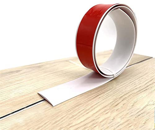 Bandes adhésives de revêtement de sol de 5 cm pour vinyle stratifié et carrelage - Blanc - 5 m x 5 cm - Installation facile et couverture des espaces