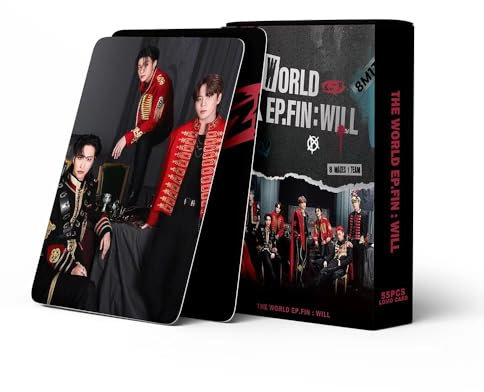 SZTVECFW 55 Stück Kpop Ateez The World EP.FIN: Will-Karten, ATEEZ-Minikarten, ATEEZ The World EP.FIN: Will-Albumkarten, ATEEZ Merch-Fotokarten-Set, Kpop ATEEZ-Fotokarten, Fan-Geschenk