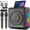 Karaoke Machine with 2 Wireless Mics | Bluetooth 5.3 Speaker with Bass/Treble/Echo Adjustment & Pitch Correction | PA System with RGB Lights, Supports TV/TF Card/USB/AUX/Live/REC for Home Parties