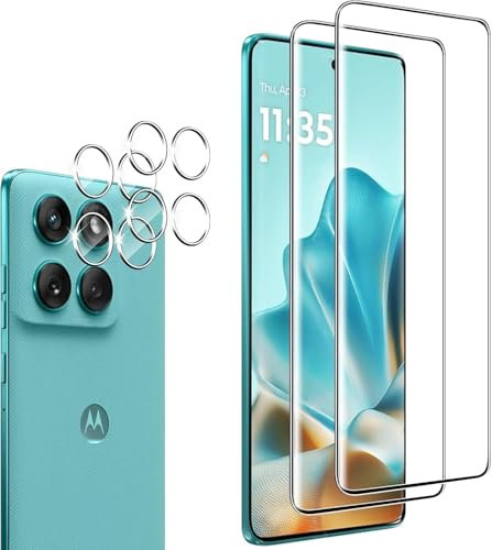 Wayneer Verre Trempé Pour Motorola Moto Edge 60/ Edge 60 Pro, [2+2 Pièces] Vitre Protection écran Protection Camera, 9H Dureté Ultra HD Anti Rayures Film Protection écran