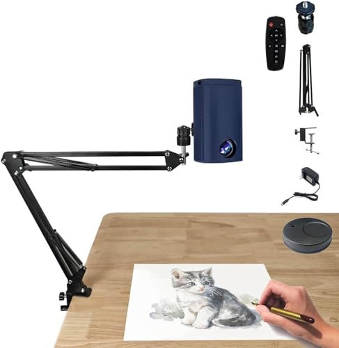 Tragbare Kunstprojektorlampe – wasserdichtes Tracing Board für DIY Skizzieren, Zeichnen und Malen | Schreibtischprojektionswerkzeug (Farbe: Blau)